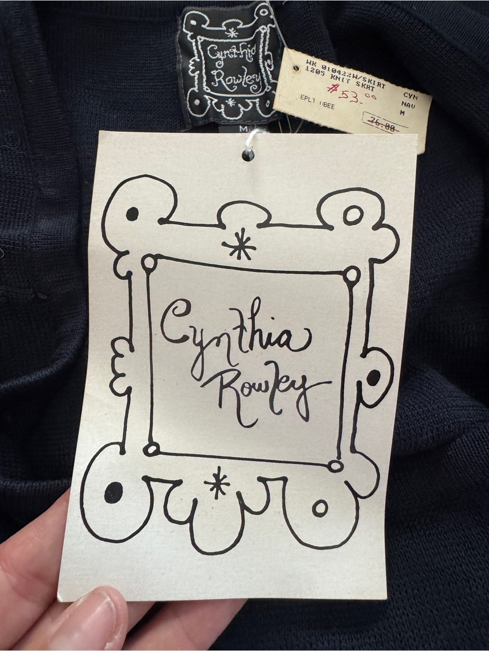 Vintage 90s Cynthia Rowley NWT Cotton Knit Mini Skirt Embroidered Flower M - Picture 4 of 6